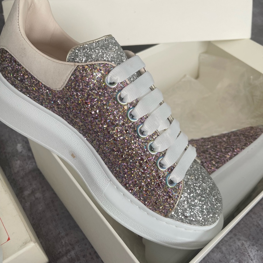 Alexander McQueen glitter tennis shoes